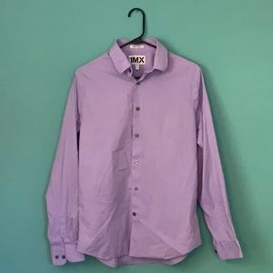 Express extra slim fit light purple button up